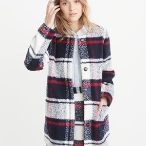 Abercrombie and fitch plaid tailored wool overcoat